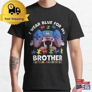 I Wear Blue For My Brother Autism Awareness Boys Classic T-Shirt